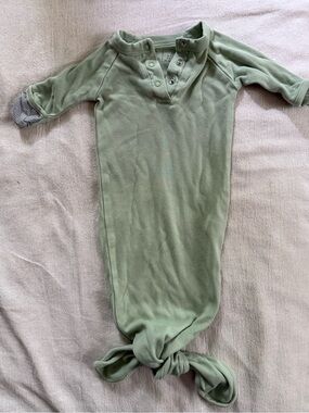 Soft Sage Green Baby Knot Gown Goumi Kids Newborn